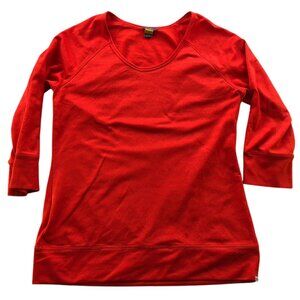 Eddie Bauer Womens T-Shirt Large Long Sleeve Casual Tunic Top Red Pullover